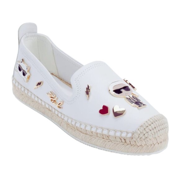 Karl Lagerfeld Michaela White Espadrille Slip-On – Size 9 – New - Picture 1 of 5